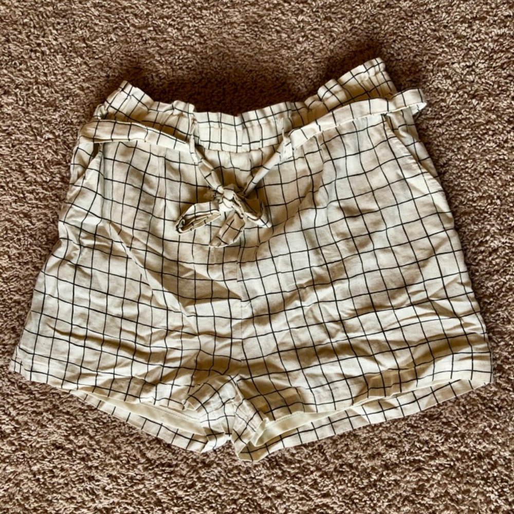 High Waist Paper Bag Shorts